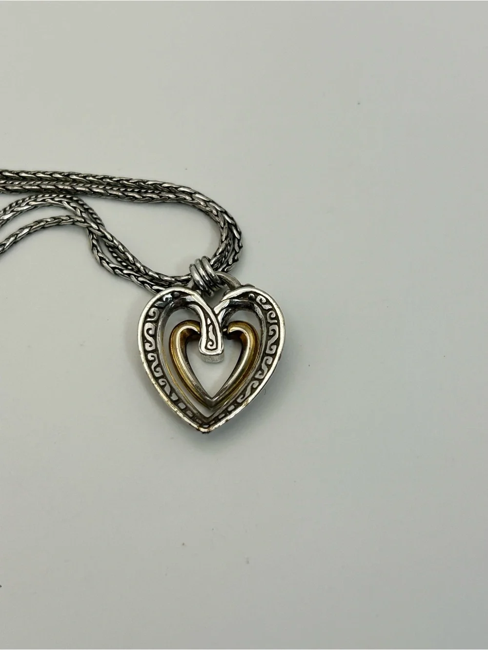 Brighton Ellington Heart Pendant Necklace Silver Plated 18